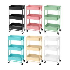 Carrello multiuso pieghevole in metallo 3 ripiani con ruote 47x41x78 cm