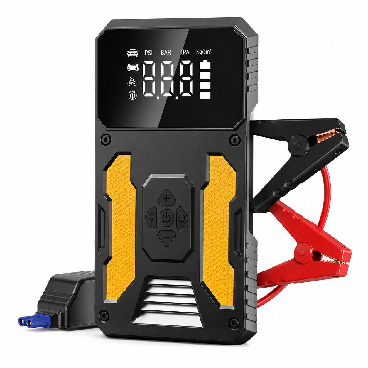 avviatore di emergenza auto portatile con power bank display digitale e torcia led e pinze per batteria - foto 1 avviatore di emergenza auto portatile con power bank display digitale e torcia led e pinze per batteria - foto 1
