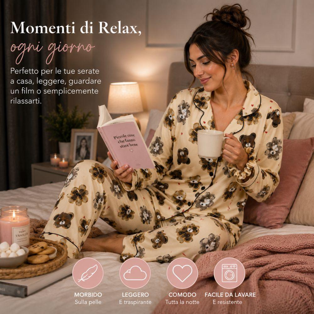 pigiama donna lungo 3 pezzi con accessorio coordinato maglia e pantalone - foto 3 pigiama donna lungo 3 pezzi con accessorio coordinato maglia e pantalone - foto 3