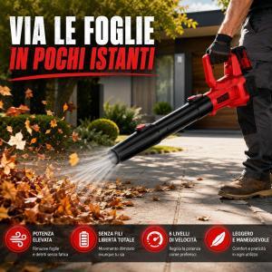 Sistema portatile per pulizia di giardino e spazi esterni 6 livelli