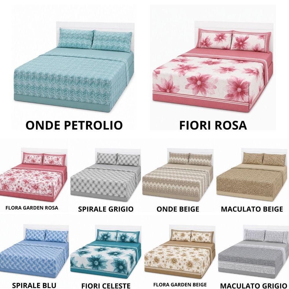 Completo letto matrimoniale con lenzuola e federe coordinate