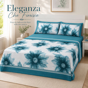 Completo letto matrimoniale  lenzuola con federe coordinate