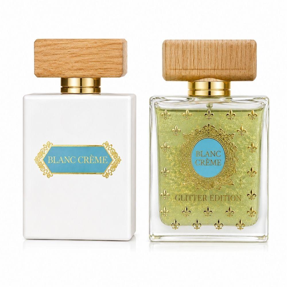 Flaconi Profumo Blanc Crème Eau de Parfum: versione Classica bianca e Glitter Edition verde con tappi legno