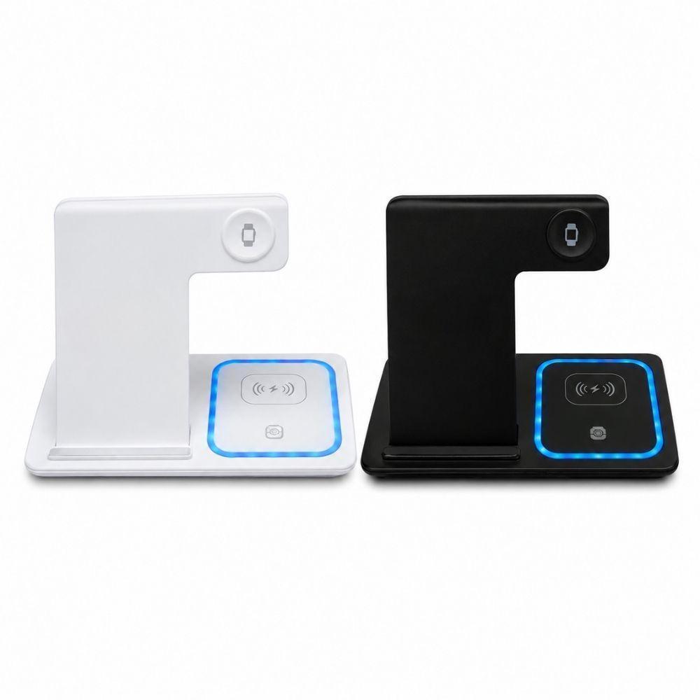  stazione di ricarica wireless 3 in 1 per smartphone smartwatch e auricolari - foto 1