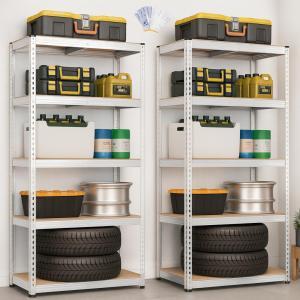 Coppia di scaffali a 5 ripiani 90x40x180cm portata 875kg