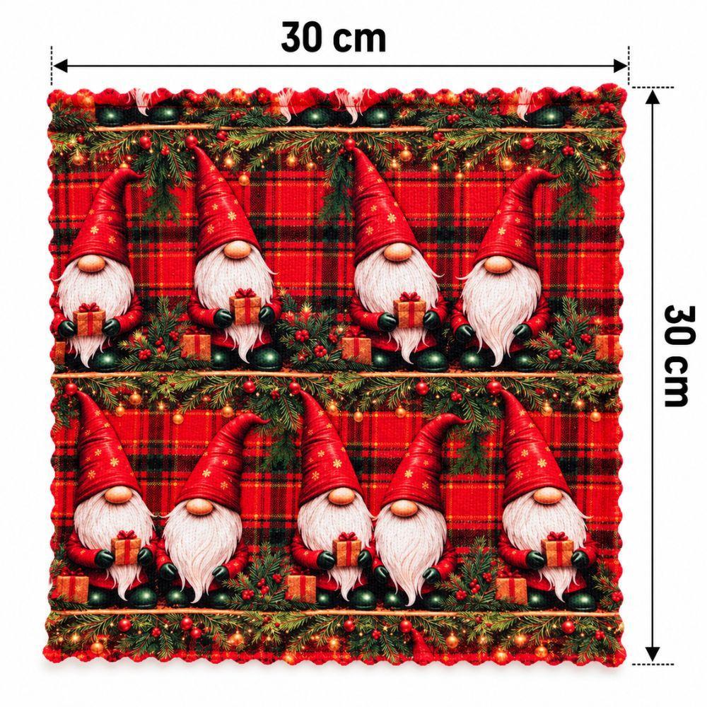 set 6 strofinacci natalizi 30x30 cm con barattolo in latta decorato - foto 4 set 6 strofinacci natalizi 30x30 cm con barattolo in latta decorato - foto 4