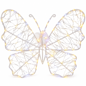 Farfalla luminosa led 3d decorativa con micro luci bianco caldo e freddo  decorazione interno ed esterno