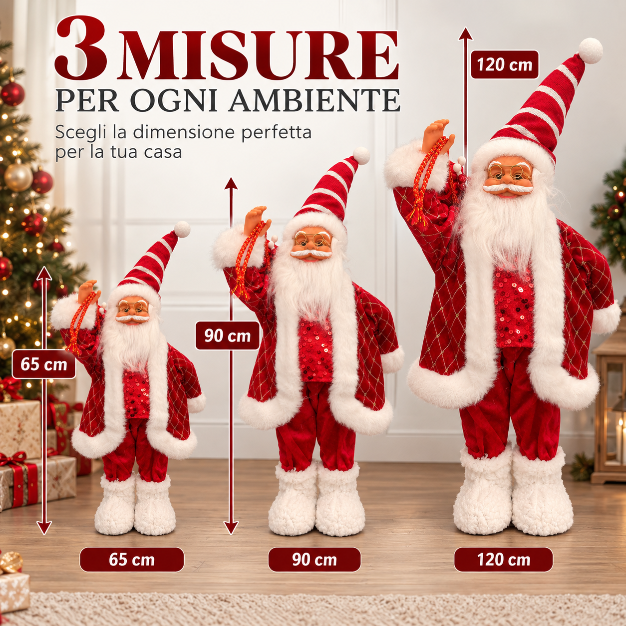 babbo natale decorativo in tessuto con barba e occhiali - foto 2 babbo natale decorativo in tessuto con barba e occhiali - foto 2